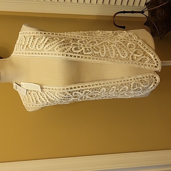 Chico's Jackets & Blazers - Chico's antique white crochet lace vest Size 1 (Chico's) Medium New with tags …